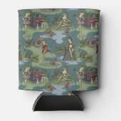 Vintage Button-Up-Girl-Frösche Dosenkühler (Vorderseite)