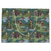 Vintage Button-Up-Girl-Frösche Große Geschenktüte (Rückseite)