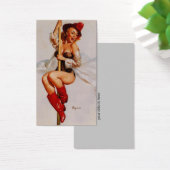 Vintage Button-Up-Girl-Visitenkarte (Schreibtisch)