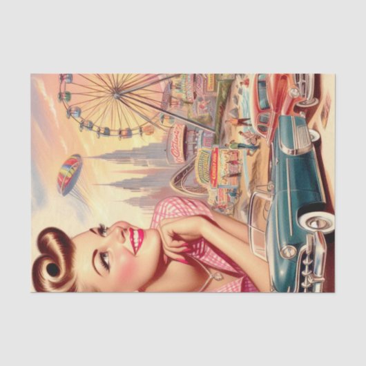Vintage Button-Up-Illustration Seidenpapier (Vorderseite)