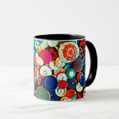 Vintage Buttons Tasse (VorderseiteRechts)