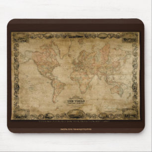 Vintage c1847 Colton's Old World Karte Mauspad