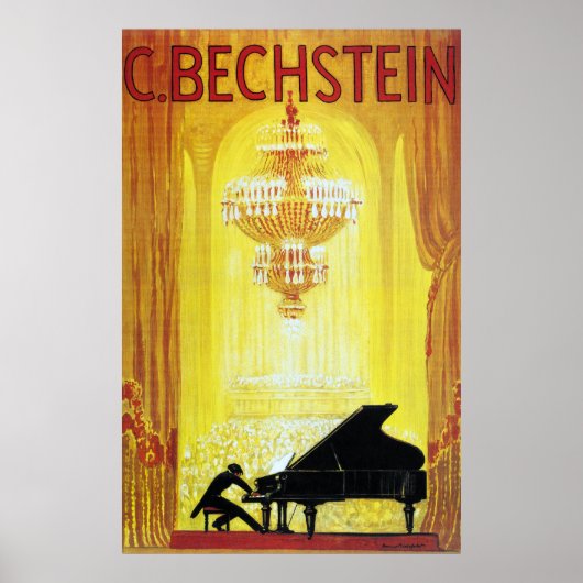 Vintage C. Bechstein Deutsche Klavierwerbung Poster (Vorne)