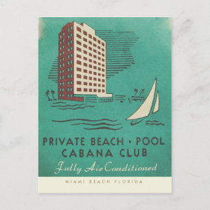 Vintage Cabana Club Miami Reise-Postkarte Postkarte