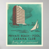 Vintage Cabana Club Miami Travel Poster (Vorne)