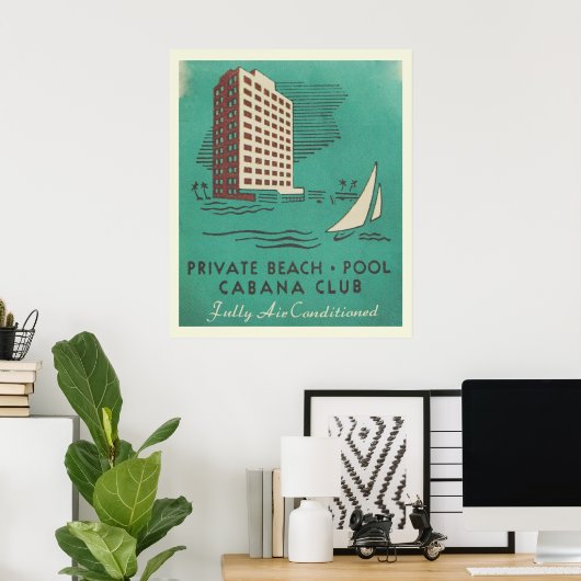 Vintage Cabana Club Miami Travel Poster (Heimbüro)