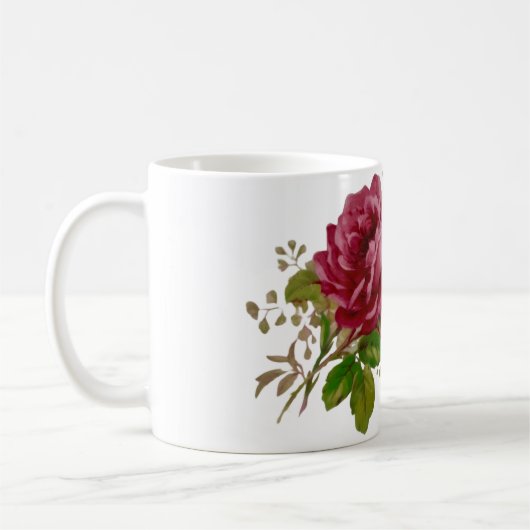 Vintage Cabbage Rose Elegance  Kaffeetasse (Links)