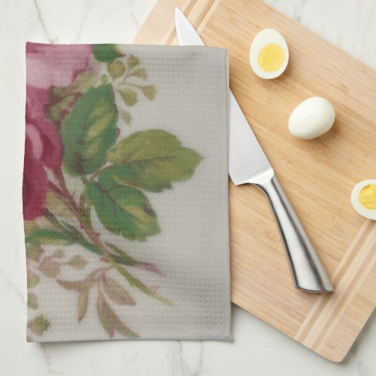 Vintage Cabbage Rose Elegance Küche Handtücher (Viertel Falte)