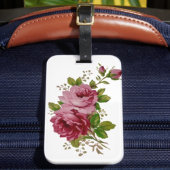 Vintage Cabbage Rose Elegance Luggage Tag Gepäckanhänger