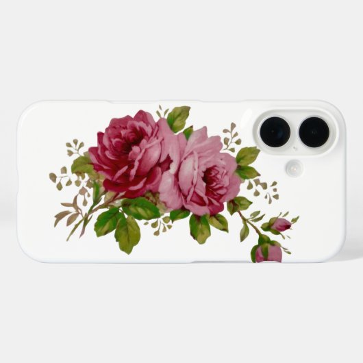 Vintage Cabbage Rose Elegance Phone Case (Rückseite (Horizontal))