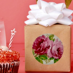 Vintage Cabbage Rose Elegante Aufkleber