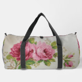 Vintage Cabbage Rose Elegante Duffle Tasche (Rückseite)