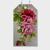 Vintage Cabbage Rose Elegante Geschenkanhänger