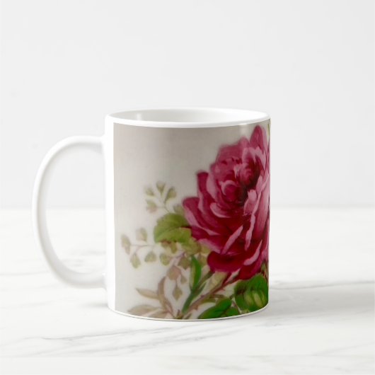Vintage Cabbage Rose Elegante Kaffeetasse (Links)