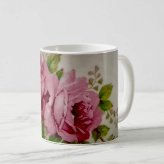 Vintage Cabbage Rose Elegante Kaffeetasse