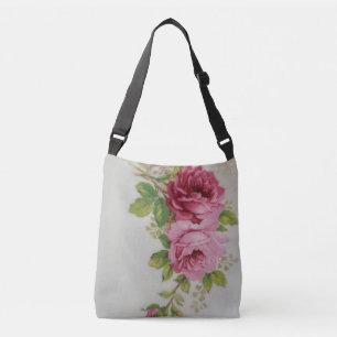 Vintage Cabbage Rose Elegantes Kreuz - Körperpacku Tragetaschen Mit Langen Trägern