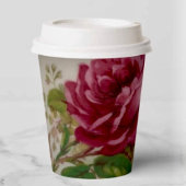 Vintage Cabbage Rose Elegantes Papierbecher