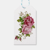 Vintage Cabbage Rose Eleganz  Geschenkanhänger (Vorderseite)