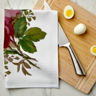 Vintage Cabbage Rose Eleganz Küchenhandtücher Geschirrtuch