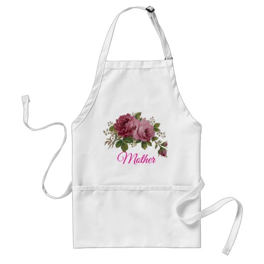 Vintage Cabbage Rose Eleganz  Schürze (Vorne)
