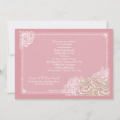 Vintage Cabbage Rose Foto Bestätigung Einladung (Rückseite)