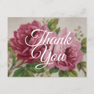 Vintage Cabbage Rose Postkarte