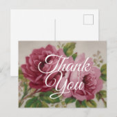 Vintage Cabbage Rose Postkarte (Vorne/Hinten)