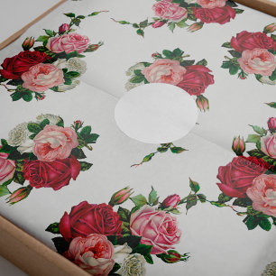 Vintage Cabbage-Rose - Weißer Hintergrund Seidenpapier