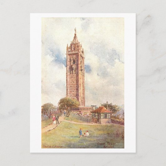 Vintage Cabot Tower, Bristol Postkarte (Vorderseite)