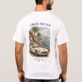 Vintage Cabrio Küstenstraße Design T-Shirt (Rückseite)