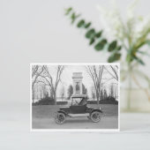 Vintage Cabrio-Roadster Postkarte (Stehend Vorderseite)