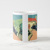 Vintage Cabrio-Straße im Land Jumbo-Tasse (Vorderseite)