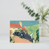 Vintage Cabrio-Straße im Land Postkarte (Stehend Vorderseite)