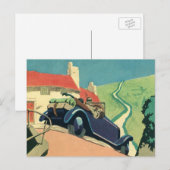Vintage Cabrio-Straße im Land Postkarte (Vorne/Hinten)