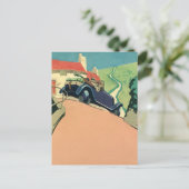 Vintage Cabrio-Straße im Land Postkarte (Stehend Vorderseite)