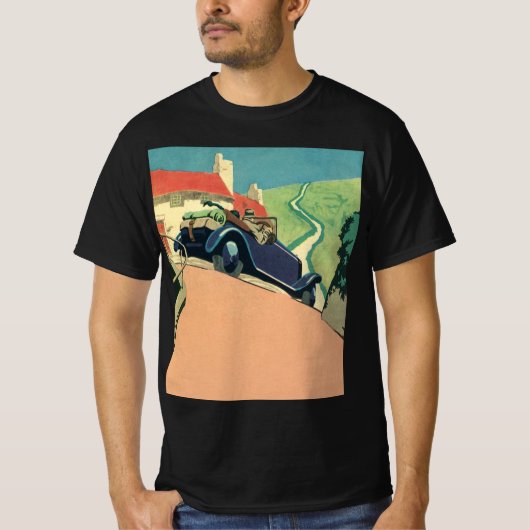 Vintage Cabrio-Straße im Land T-Shirt (Vorderseite)