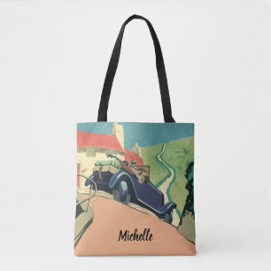 Vintage Cabrio-Straße im Land Tasche