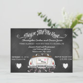 Vintage Cabriolet-Hochzeit Einladung (Stehend Vorderseite)