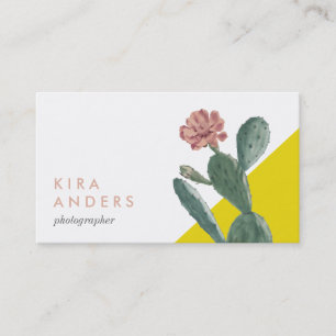 Vintage Cactus Color Block Business Cards Visitenkarte
