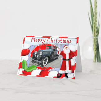 VINTAGE CADILLAC WEIHNACHTSKARTE FEIERTAGSKARTE