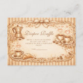 Vintage Café Baby Shower Diapper Raffle Begleitkarte (Vorderseite)