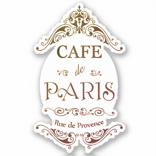 Vintage Café Paris Aufkleber (Vorderseite)