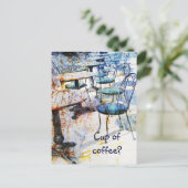 Vintage Café-Postkarte Postkarte (Stehend Vorderseite)