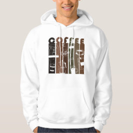 Vintage-Café-Typografie-Illustration Handgezeichne Hoodie
