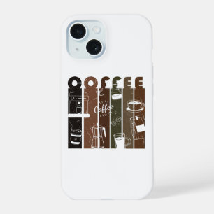 Vintage-Café-Typografie-Illustration Handgezeichne iPhone 15 Hülle
