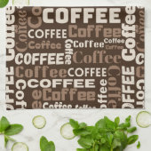 Vintage-Café-Typografie-Muster (1) Geschirrtuch (Gefaltet)