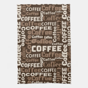 Vintage-Café-Typografie-Muster (1) Geschirrtuch