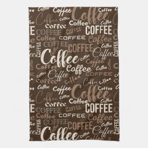 Vintage-Café-Typografie-Muster (3) Geschirrtuch