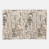 Vintage-Café-Typografie-Muster (4) Geschirrtuch (Horizontal)