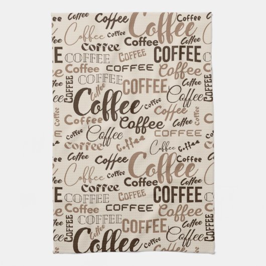 Vintage-Café-Typografie-Muster (4) Geschirrtuch (Vertikal)